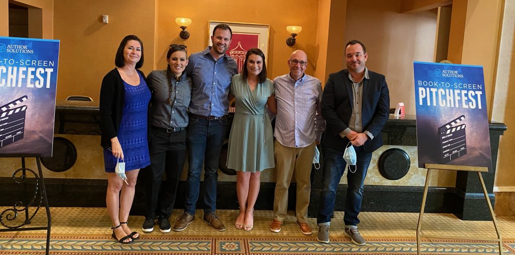 L-R: Mia Harris, Tasheena Moore, Derrick Purvis, Laurel Harris, Scott Walters, and Jason Schmetzer of Author Solutions.