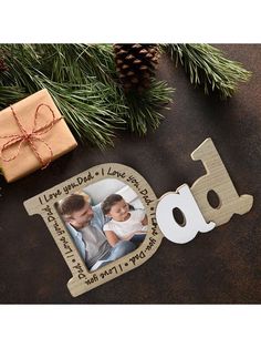 a christmas ornament with a photo on it