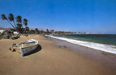 One of the uncrowded beaches of Dahab on the eastern Sinai