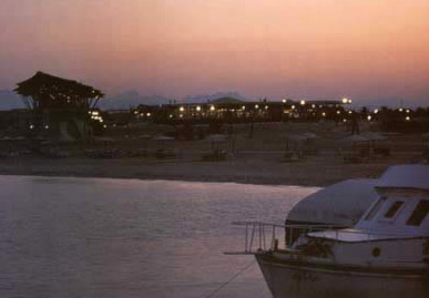 An evening view of a beach at Hurghada